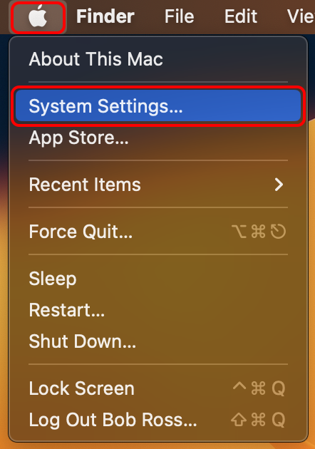 Apple Menu Selected - Apple icon and System Settings Highlighted.png