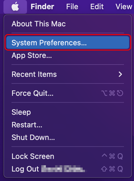 Apple Menu - System Preferences Selected - System Preferences Highlighted.png