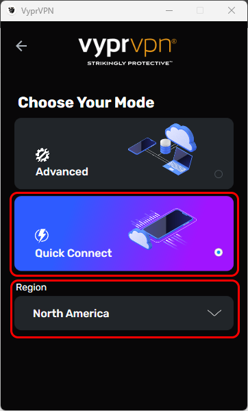 Connection Type Menu - Quick Connect Selected - Quick Connect and Region Highlighted.png
