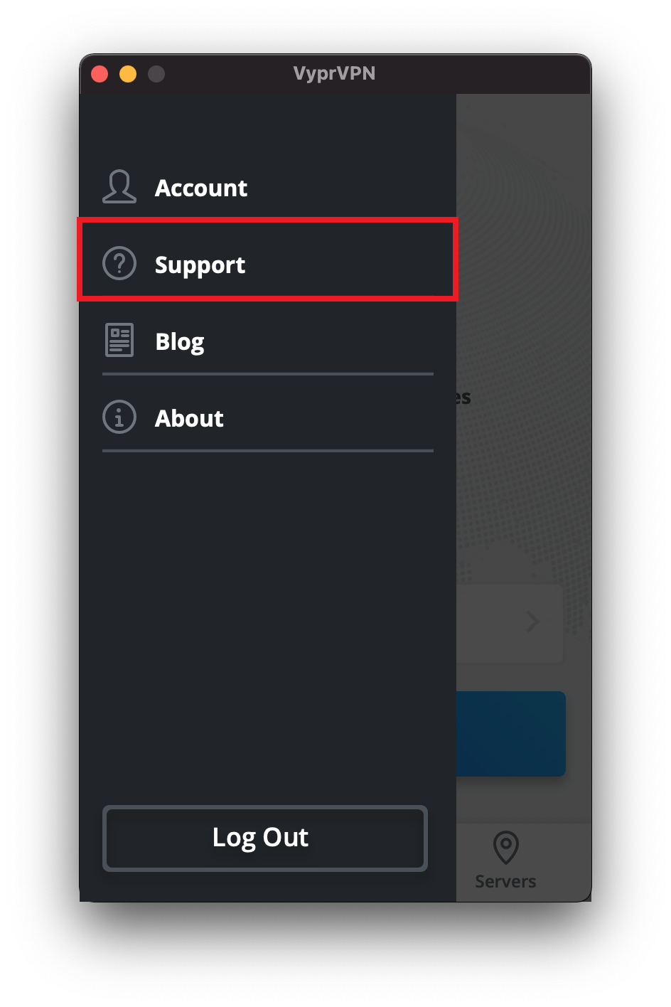 Vypr_App_-_Dark_Menu_-_Support_Selected.png