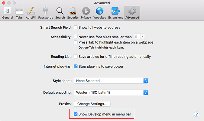Safari Preferences