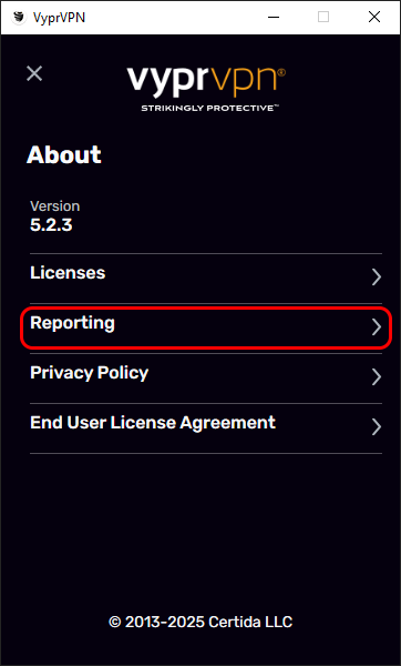 About Menu - Reporting Highlighted.png