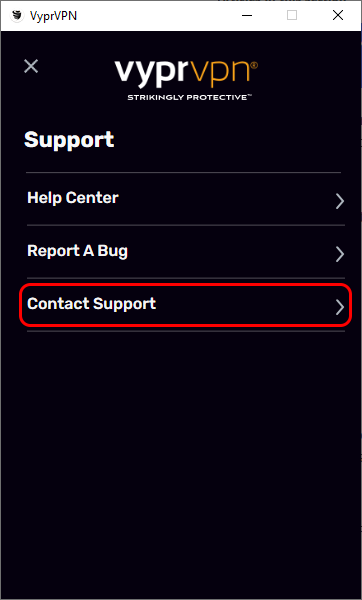 Support Menu - Contact Support Highlighted.png