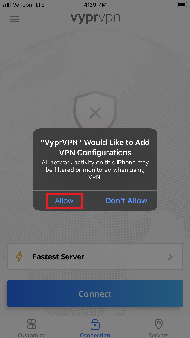 هل ترغب في إضافة تكوينات VPN؟