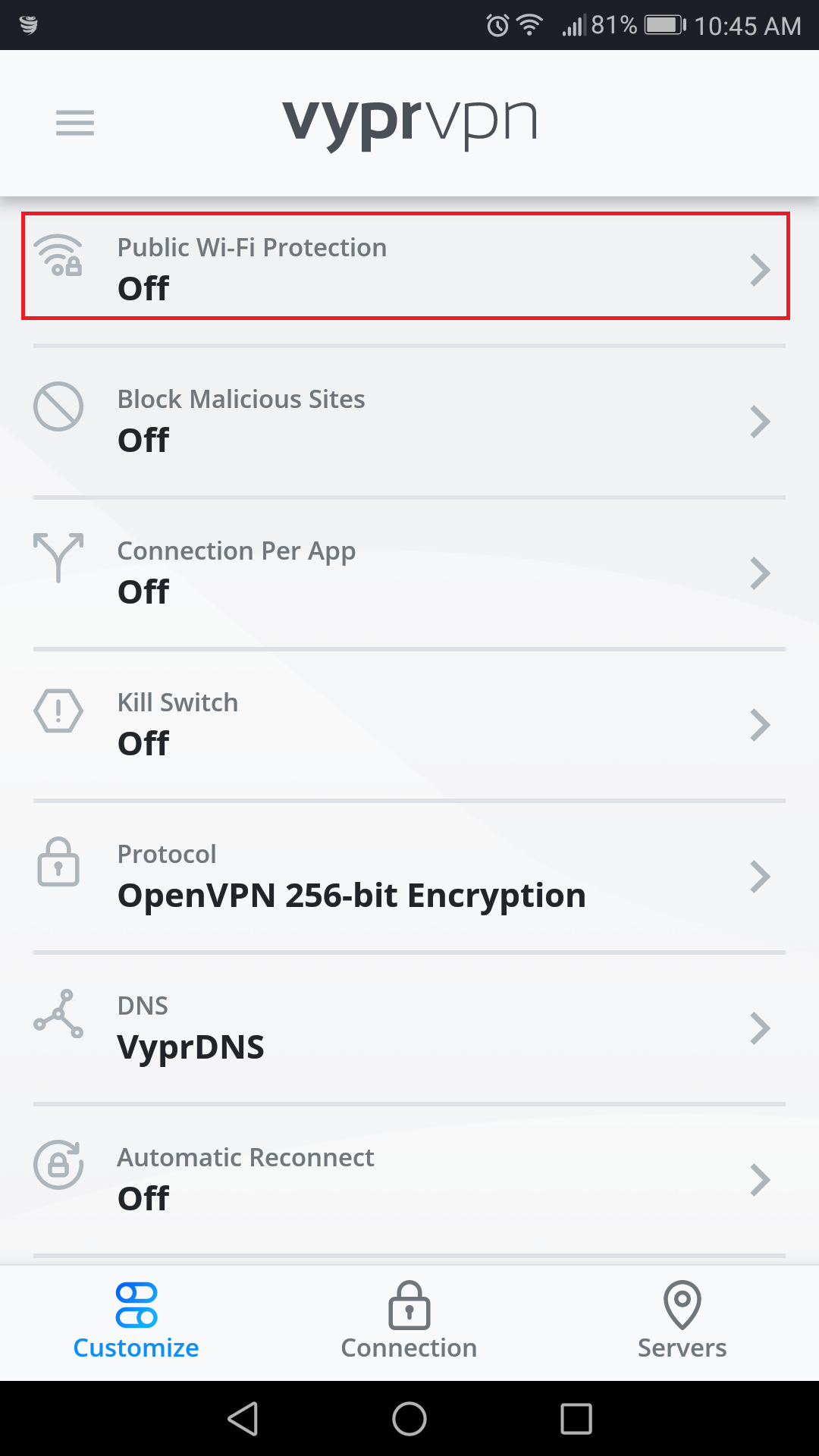 How do I use the Public Wifi Protection feature on Android? – VyprVPN  Support