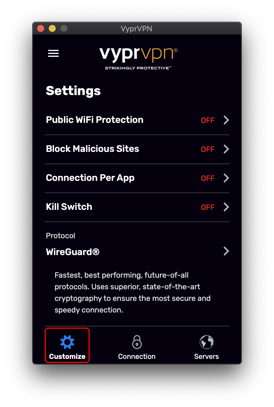 Customize Menu - Customize Highlighted.png