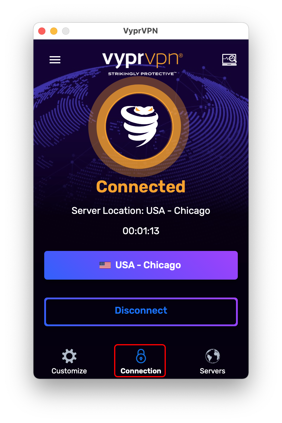 Mac - Main Screen - Connected - Connection Highlighted.png