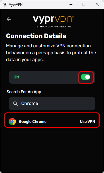 Connection Per App Menu - Toggle and Chrome Highlighted.png