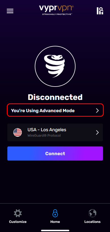 Generic - Home Screen - Advanced Mode Highlighted.png