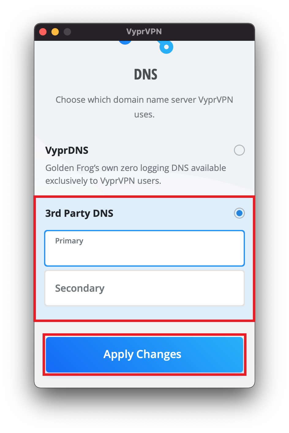 Vypr_App_-_DNS_Menu_-_3rd_Party_and_Apply_Changes_Selected.png
