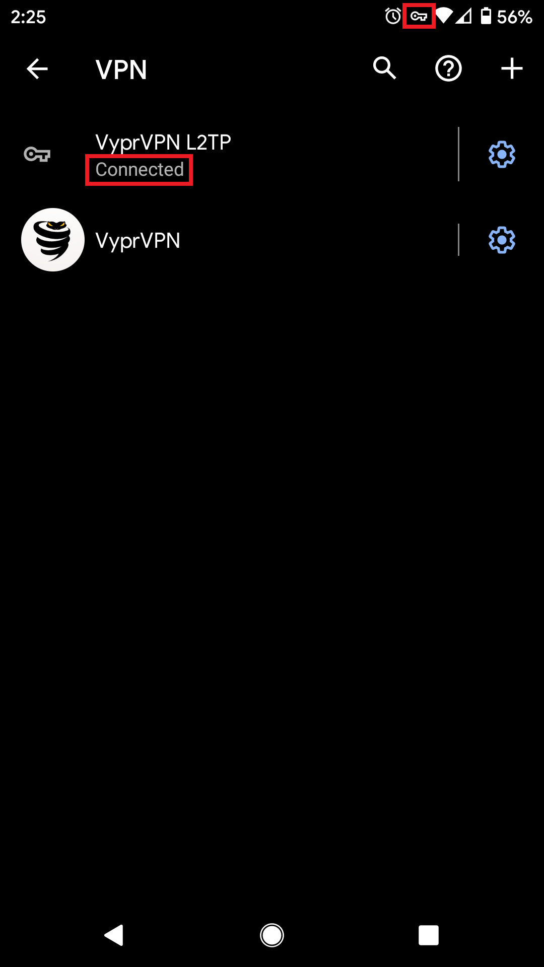 VPN_-_VyprVPN_L2TP_Connecté_-_Connecté_et_Key_Selected.png