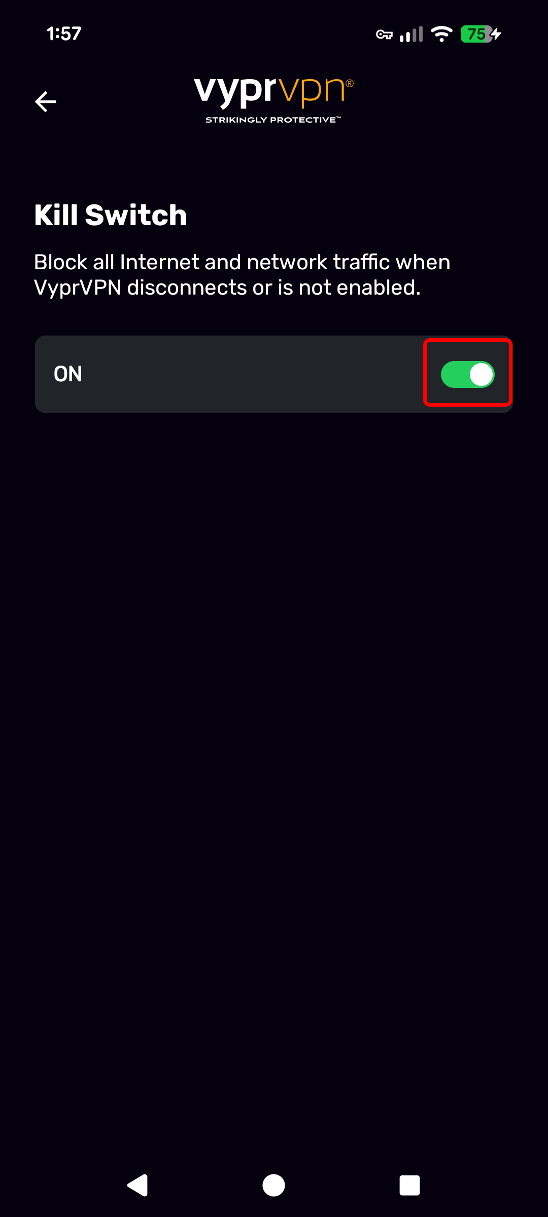 Android - Kill Switch - Kill Switch On (Toggle Highlighted).png